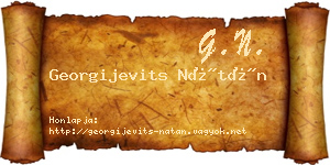 Georgijevits Nátán névjegykártya